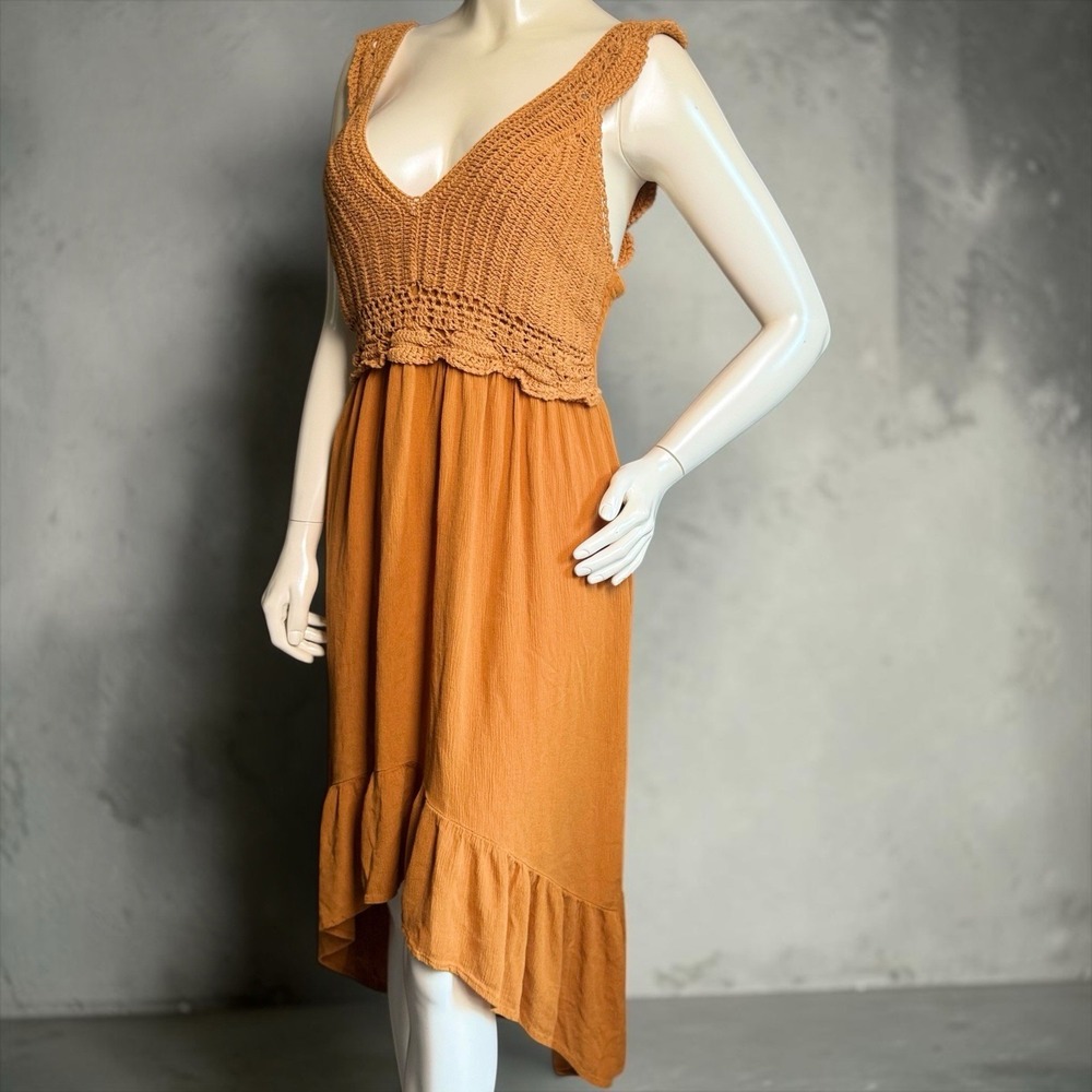Amber high Low Boho Macrame S Dress